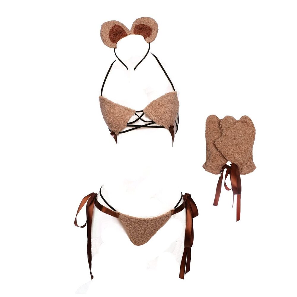3061 Kawaii Lingerie Sexy Bear Cosplay Costume Anime Micro Bikini Cute